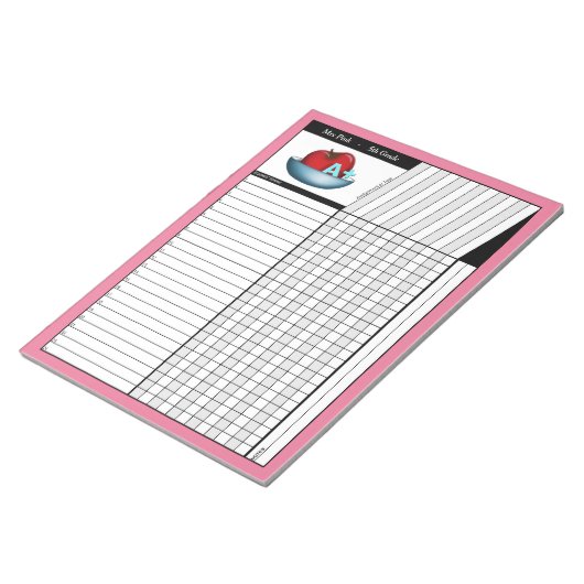 Editor für Apple A+ Pink-Lehrer Notizblock (angewinkelt)