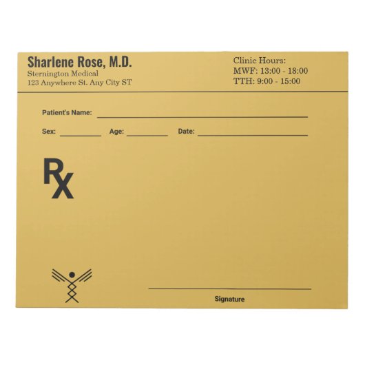 Editor für benutzerdefinierte Verschreibung - Bear Notizblock (Vorderseite)