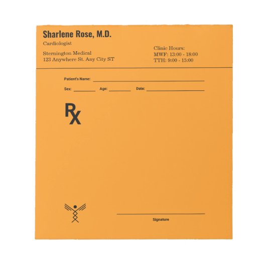 Editor für benutzerdefinierte Verschreibung - Bear Notizblock (Vorderseite)