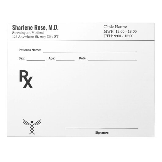 Editor für benutzerdefinierte Verschreibung - Bear Notizblock (Vorderseite)