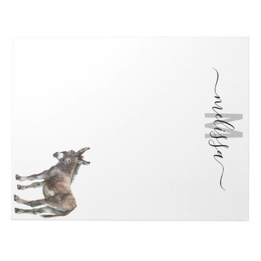 Editor für das Donkey Farm-Aquarellfarbenmonogramm Notizblock (Vorderseite)