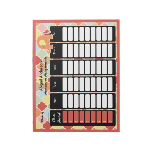 Editor für die Zuweisung von Hausaufgaben für Past Notizblock (Rotiert)