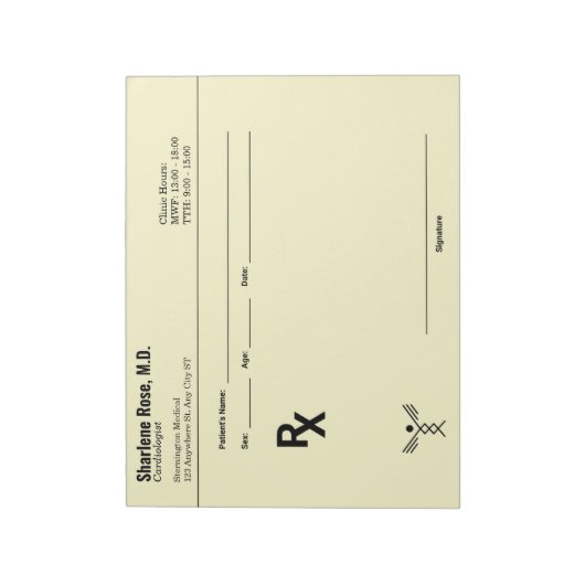 Editor für Minimalistische benutzerdefinierte Pres Notizblock (Rotiert)