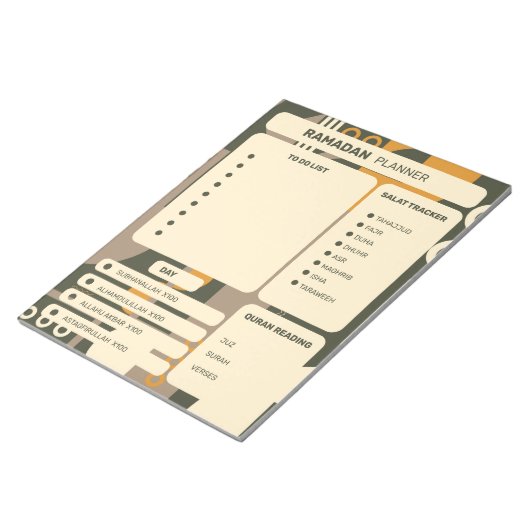 Editor für moderne geometrische Ramadan-Planer Notizblock (angewinkelt)