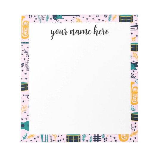 Editor für personalisierte Musikinstrumente Notizblock (Vorderseite)