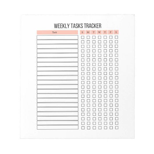 Editor für Weekly Tasks Notizblock (Vorderseite)