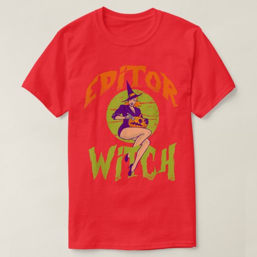 Editor Hexe - lustiges EditorHalloween T-Shirt (Design vorne)