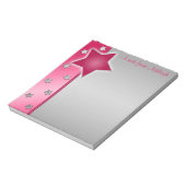 Editor II: Silber, Rosa und Rote Sterne Notizblock (Rotiert)