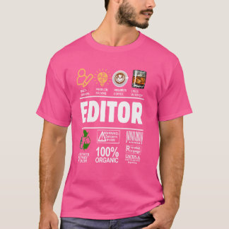 Editor Job Professionelle Definition Fähigkeiten K T-Shirt