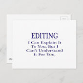 Editor Joke .. Erklären Sie nicht verstehen Postkarte (Vorne/Hinten)
