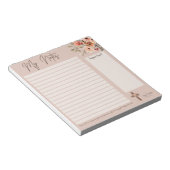 Editor mit Blumendesign und Skripte Notizblock (angewinkelt)