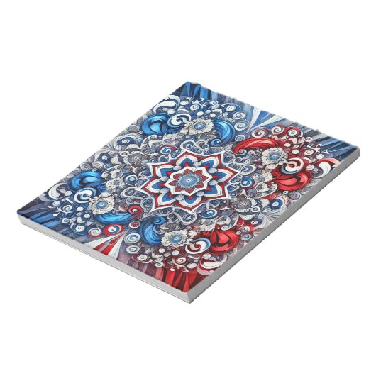 Editor mit französischen Farben Modernes Design Notizblock (Rotiert)