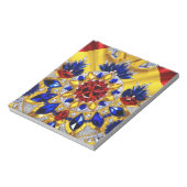 Editor mit rumänischen Farben Modernes Design Notizblock (Rotiert)