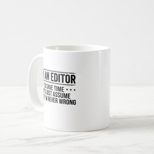 Editor Never Wrong Editors Review Editing Writing Kaffeetasse (Vorderseite Links)