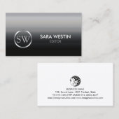 Editor Print Publishing Elegant Monogram Visitenkarte (Vorne/Hinten)