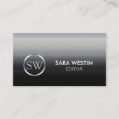 Editor Print Publishing Elegant Monogram Visitenkarte (Vorderseite)