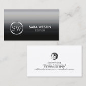 Editor Print Publishing Elegantes Monogramm Visitenkarte (Vorne/Hinten)