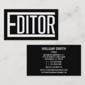Editor Word Schwarz und Weiß Visitenkarte (Vorne/Hinten)