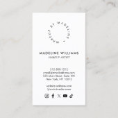 Editorial Chic Beauty Salon Makeup Artist Mauve Visitenkarte (Rückseite)