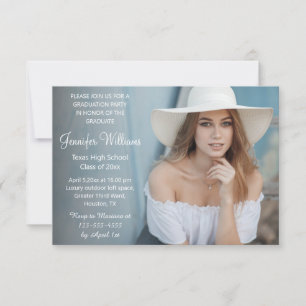 Editorial Chic Schrift verblasstes Foto Abschluss  Einladung