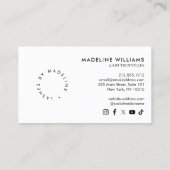 Editorial Chic Text Lashes Blush Mauve Visitenkarte (Rückseite)