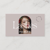 Editorial Chic Text Lashes Blush Mauve Visitenkarte (Vorderseite)