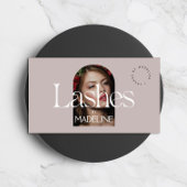 Editorial Chic Text Lashes Blush Mauve Visitenkarte