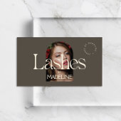 Editorial Chic Text Lashes Ivory/Brown Visitenkarte