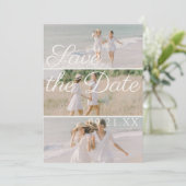 Editorial Drei-Foto-Collage-Skript Save The Date (Stehend Vorderseite)