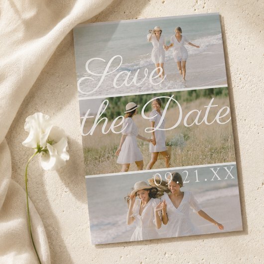 Editorial Drei-Foto-Collage-Skript Save The Date