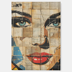 Editorial Glam Woman Collage – Vintage Zeitung Magnet