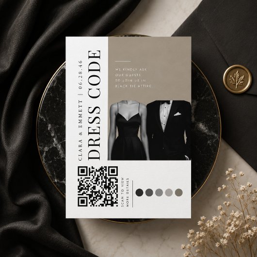 Editorial Hochzeitskleidungscode QR Begleitkarte