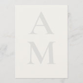 Editorial Initial Minimal Wedding Menükarte (Rückseite)