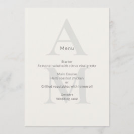 Editorial Initial Minimal Wedding Menükarte