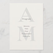 Editorial Initial Minimale Hochzeitsprogrammkarte Programm (Vorderseite)