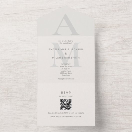 Editorial Initial Wedding All In One Einladung (Innen Boden)