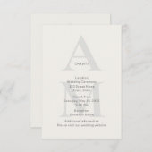 Editorial Initial Wedding Details Card Begleitkarte (Vorne/Hinten)
