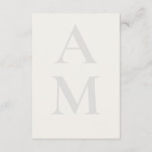 Editorial Initial Wedding Details Card Begleitkarte (Rückseite)