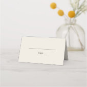 Editorial Ivory Monogram Photo Wedding Platzkarte (Vorderseite)