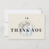 Editorial Ivory Photo Wedding Dankeskarte (Vorderseite)