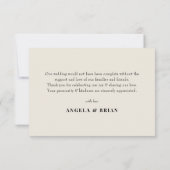 Editorial Ivory Photo Wedding Dankeskarte (Rückseite)