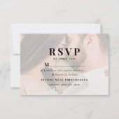 Editorial Ivory Photo Wedding RSVP Karte (Vorderseite)