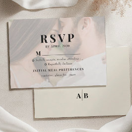 Editorial Ivory Photo Wedding RSVP Karte