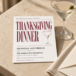 Editorial Martini Einladung zum Thanksgiving-Dinne