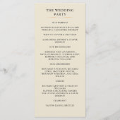 Editorial-Minimalistische Hochzeitsprogrammkarte f Programm (Rückseite)