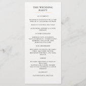 Editorial-Minimalistische Hochzeitsprogrammkarte f Programm (Rückseite)