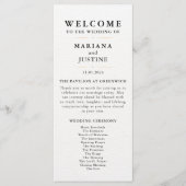 Editorial-Minimalistische Hochzeitsprogrammkarte f Programm (Vorderseite)