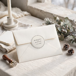 Editorial Minimalistische Winterhochzeit Elegant R Runder Aufkleber