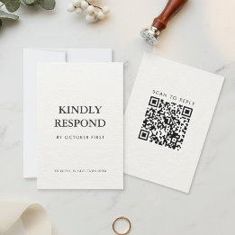 Editorial Minimalistische Winterhochzeit QR-Code  RSVP Karte