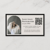 Editorial Photo Logo Black QR Code Business Card Visitenkarte (Rückseite)